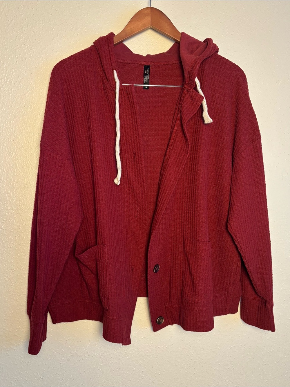Torrid Sleep Women’s Size 3 Hooded Button Cardigan Sweater in Wine Red